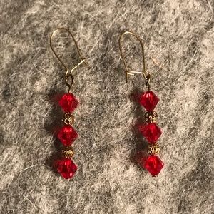 Red Beaded Earrings
